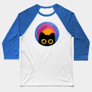 Cute Black Cat Baseball T-Shirt